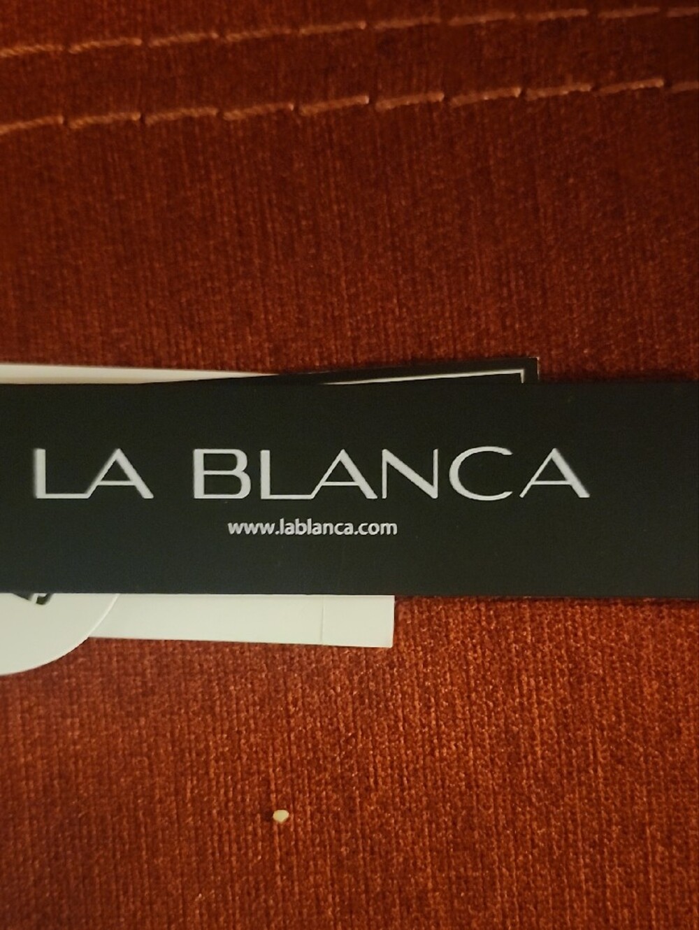 La Blanca High-Waist Bikini Bottoms in Blue, Orange & White Leaf Print - Picture 2 of 6